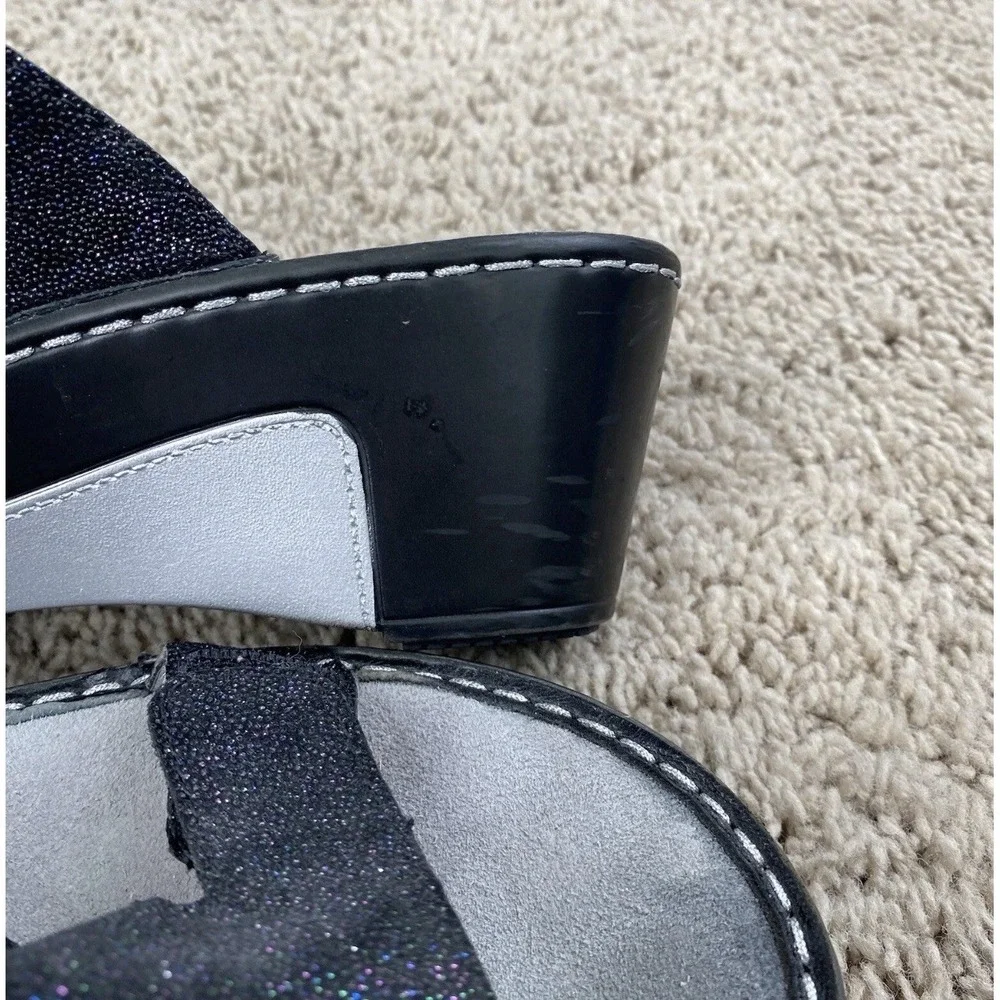 Alegria Loti Glitteroti Platform Sandals Size 38 Glitter Festive Slip‎ Resistant